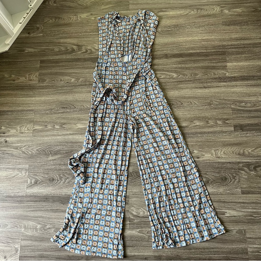 Free People Blue and Orange Patterned Jumpsuit - Picture 7 of 11